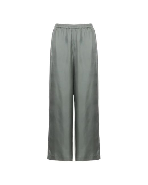 Marella Gray Mlmquiz Monochrome Silk Trousers