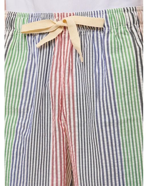 Howlin' By Morrison Blue Striped-Pattern Seersucker-Texture Shorts for men