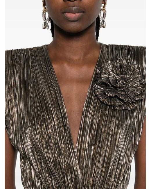 ROSERRY Metallic Sicily Sleeveless V-Neck Maxi Dress