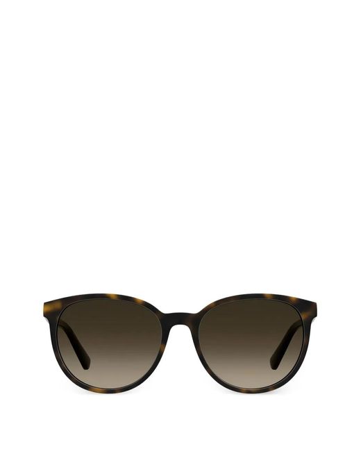 Love Moschino Black Tortoiseshell-Effect Round-Frame Sunglasses