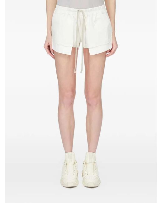 Rick Owens White Drawstring-Fastening Shorts