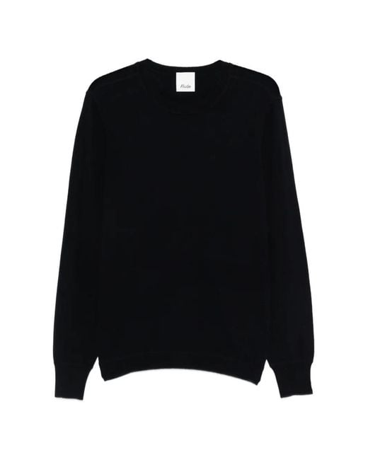 Allude Black Crew-Neck Sweater for men