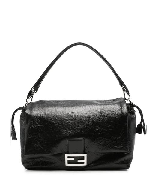 Fendi Black Large Baguette Tote Bag