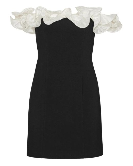 ROTATE BIRGER CHRISTENSEN Black Ruffle Mini Dress