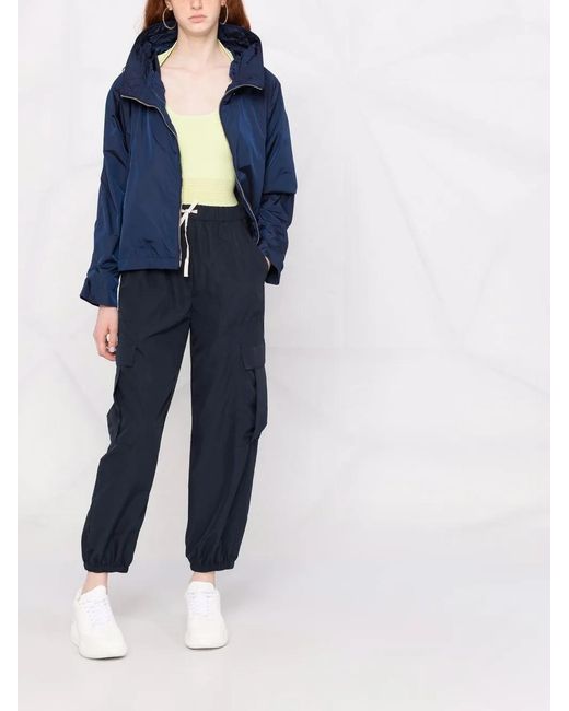 Moorer Blue Drawstring-Cuff Cropped Jacket