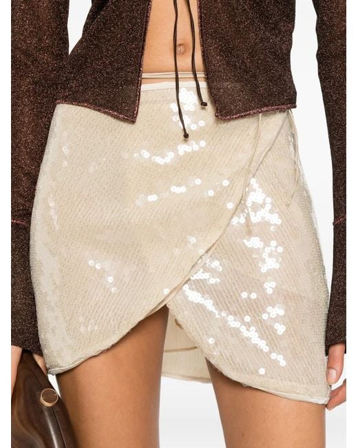 Oseree Natural Wrap Design Skirt