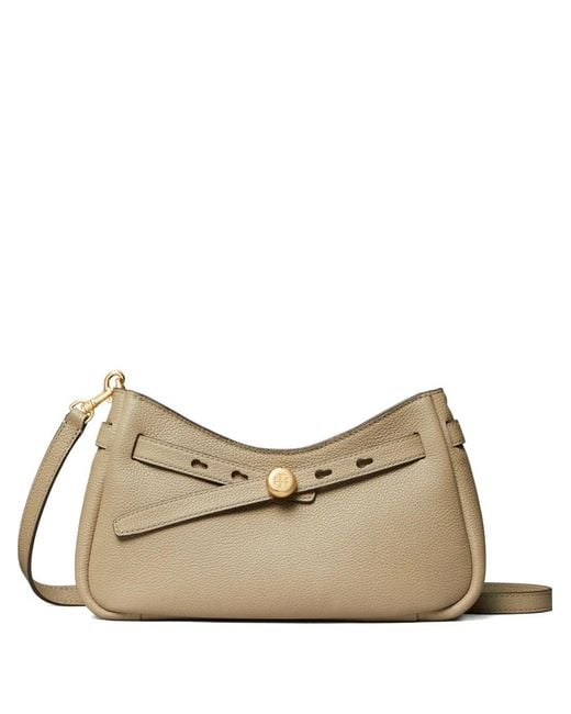 Tory Burch Natural Romy Zip Crossbody Bag