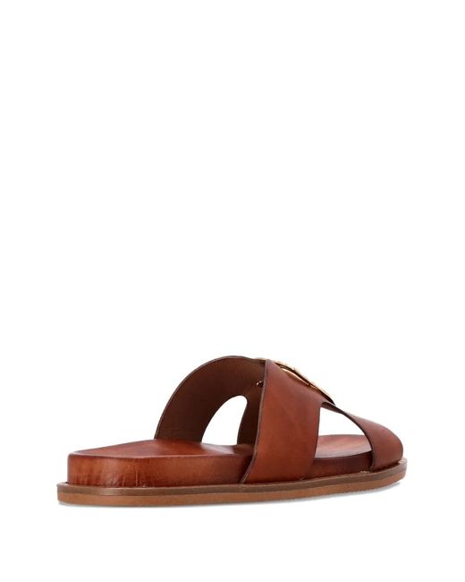Kotris Sandals Brown Leather Embellished Sandals