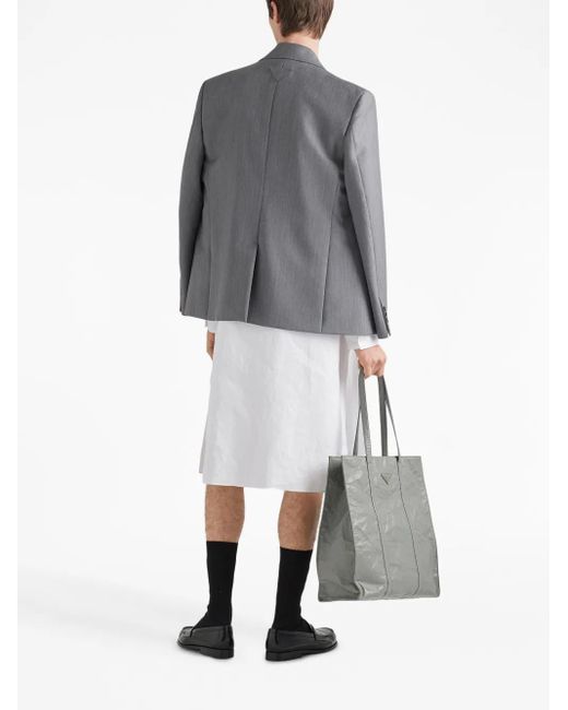 Prada Gray Single-Breasted Mohair-Wool Blazer for men