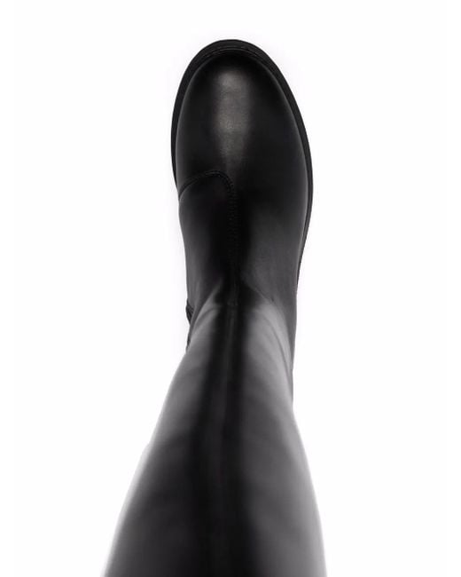 Camper Black Knee-Length Panelled Leather Boots