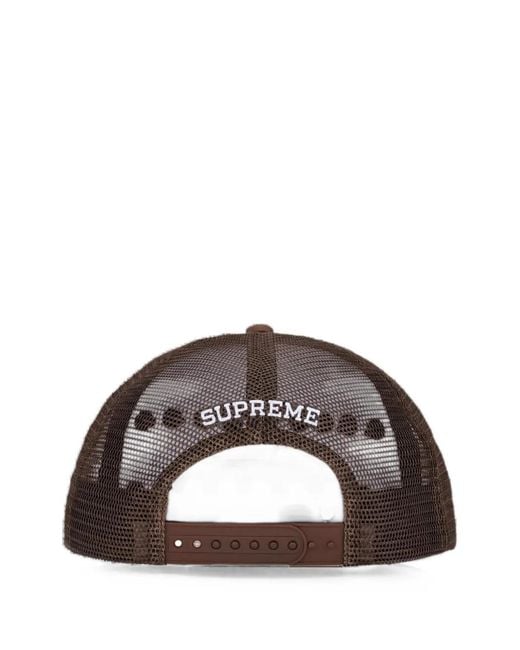 Supreme Brown Pin-Embellished Five-Panel Cap Hat for men