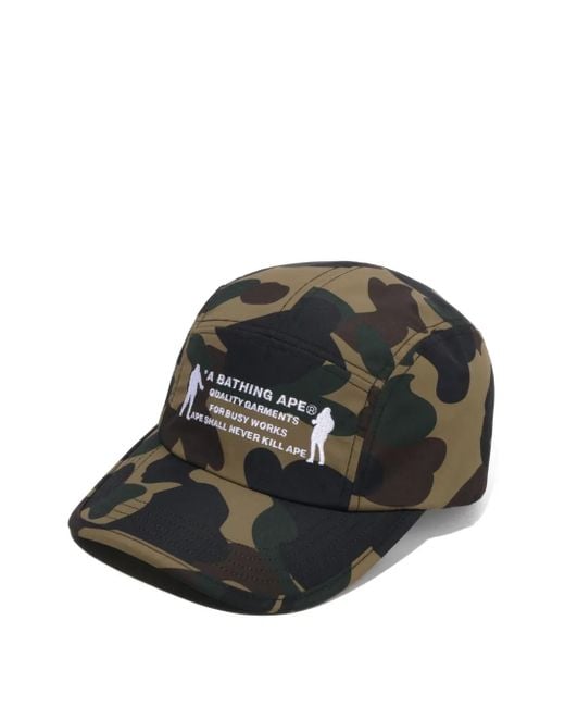 A Bathing Ape Black 1St Camo Cap for men