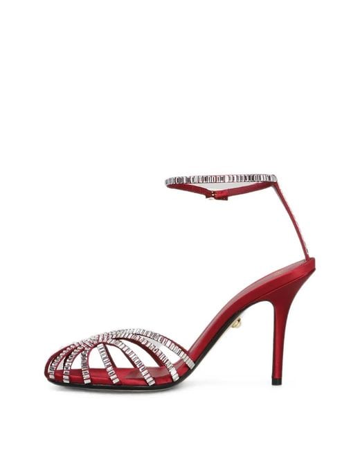 ALEVI Pink Penelope Crystal-Embellished Cage Sandals