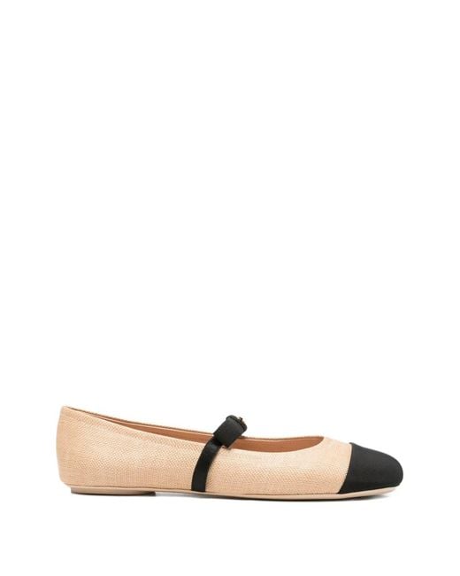 Gianvito Rossi Natural Bow-Detail Ballet Flat