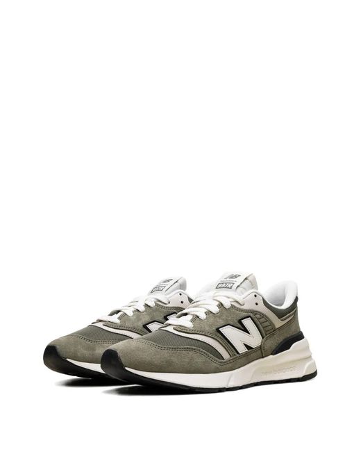 New Balance Green 997R Logo-Patch Sneakers