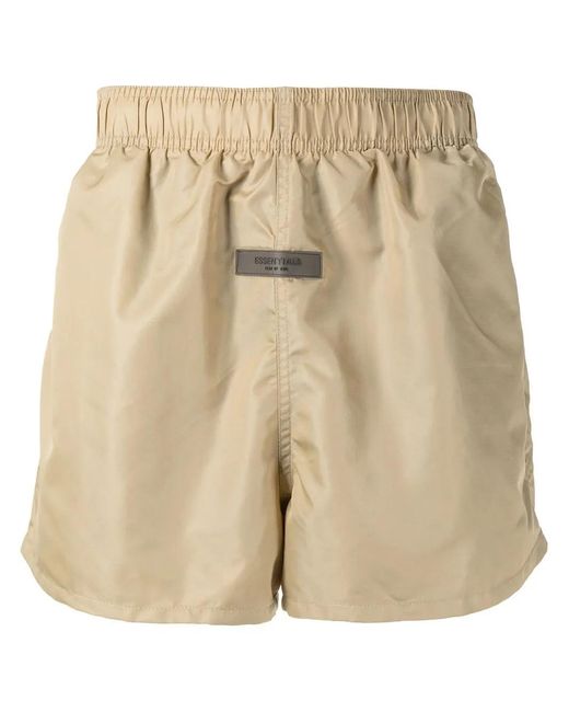 Fear Of God Natural Logo-Patch Track Shorts for men