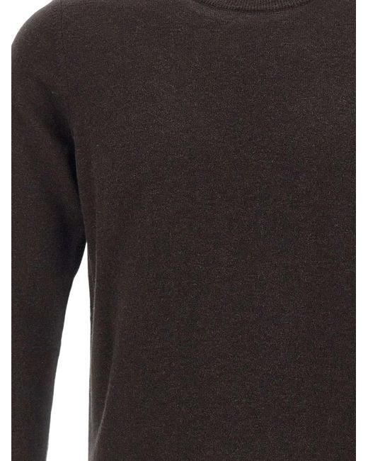Kangra Black Crew-Neck Ribbed-Trim Sweater for men