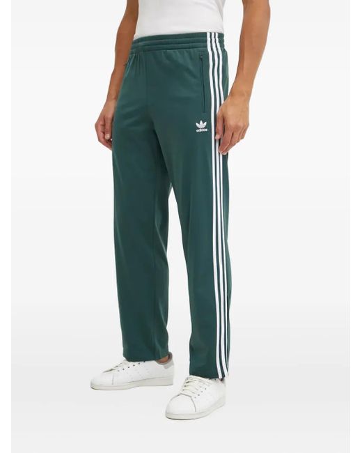 Adidas Green Stripe-Detail Track Pants for men
