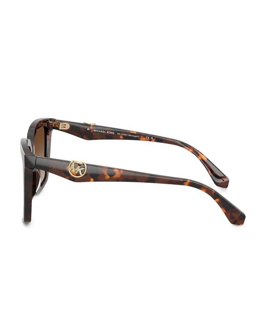 Michael Kors Brown Logo-Plaque Square Sunglasses