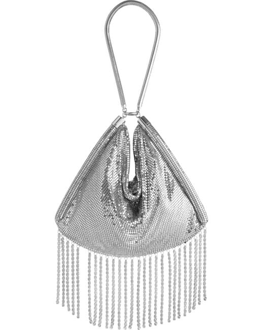 Rabanne White Chainmail Fringe Shoulder Bag