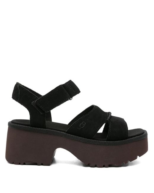 Ugg Black 60Mm New Heights Ankle-Strap Sandals