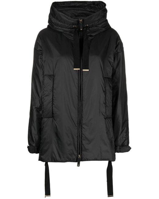 Max Mara Black Drawstring-hooded Jacket