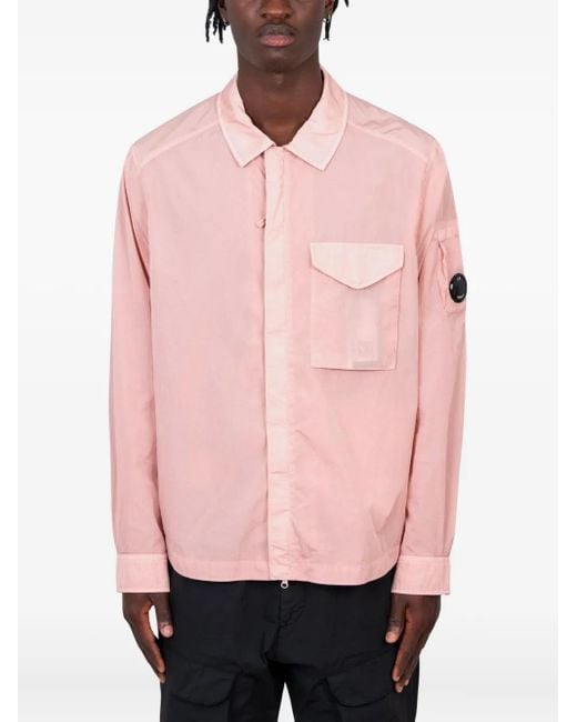 C P Company Pink Chrome-R Pocket-Detail Shirt for men