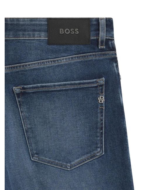 Boss Blue Logo-Patch Jeans for men