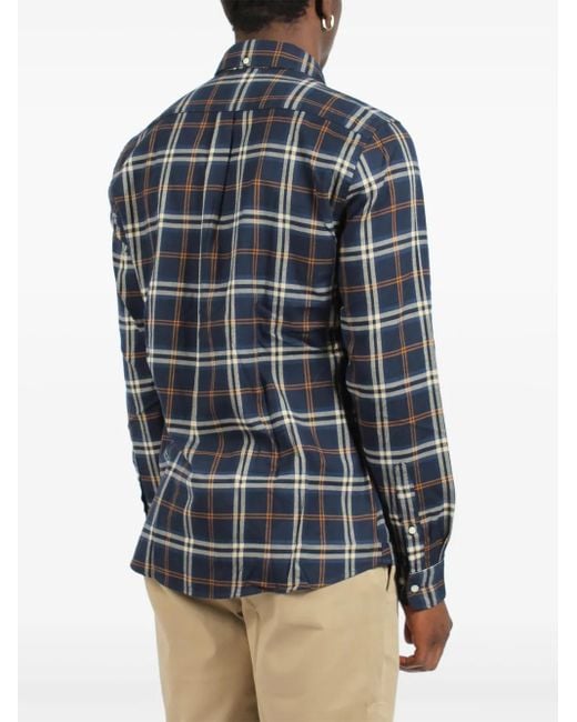 メンズ Barbour チェック シャツ Blue