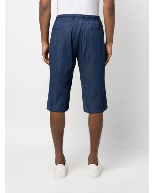 Kiton Blue Elasticated Denim Shorts for men