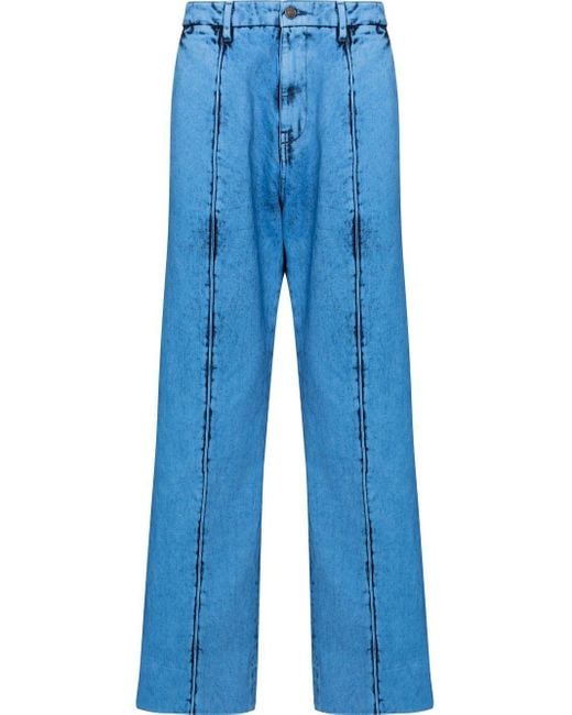 DIESEL Denim Seam-detail Wide-leg Jeans in Blue for Men | Lyst Canada