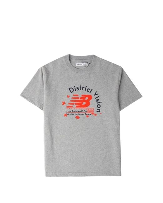 District Vision Gray X New Balance California Cotton T-Shirt for men