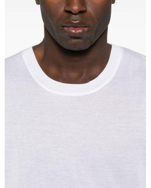 Laneus Plain cotton T-shirt in White für Herren