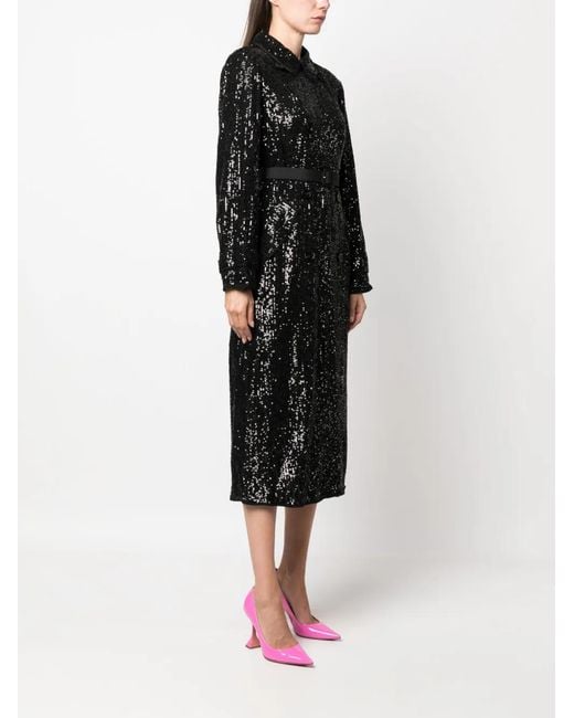 Self-Portrait Black Sequin Coat