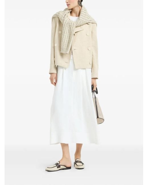 Brunello Cucinelli White Mantel Mit Monili-Detail