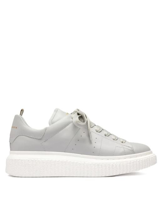 Officine Creative White Krace Lace-Up Platform Sneakers