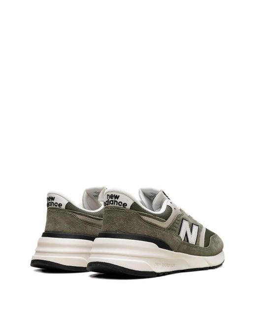 New Balance Green 997R Logo-Patch Sneakers
