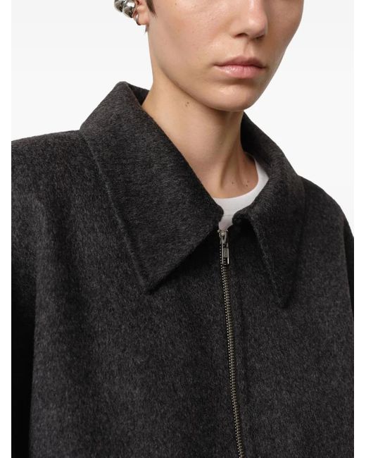 Herskind Black Zip-Front Patch-Pocket Jacket