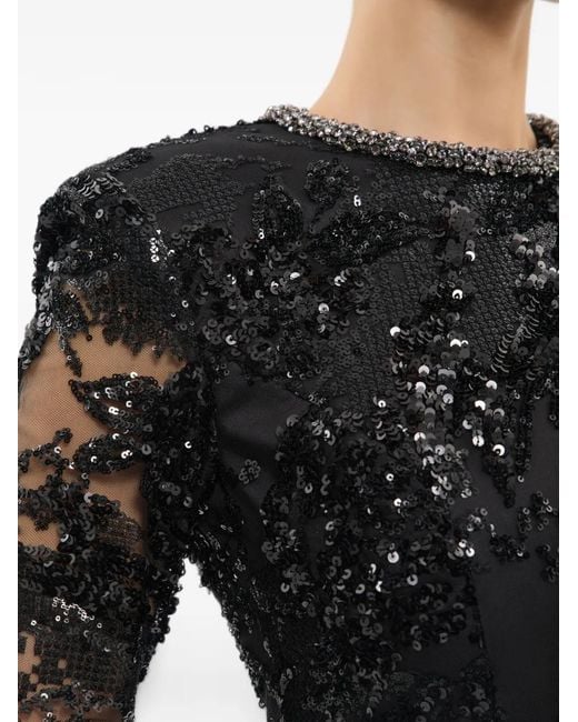 Rebecca Vallance Black Beau Long Sleeve Gown