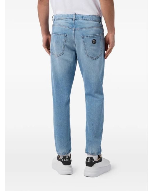 Philipp Plein Blue Appliqué Jeans for men