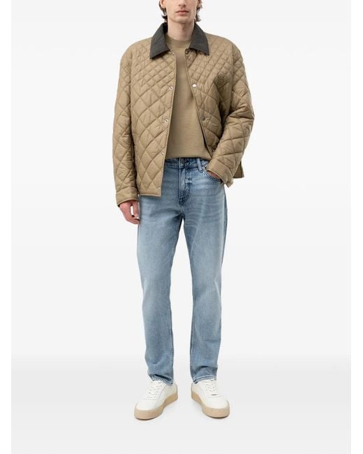 Boss Green Quilted-Finish Logo-Patch Jacket for men