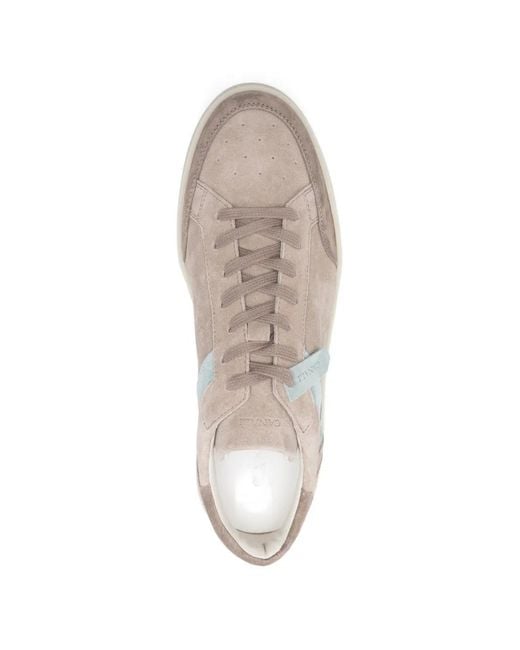 Canali White Leather Detail Sneakers for men