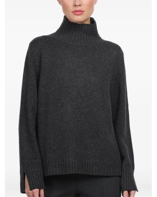 Allude リブトリム セーター Gray