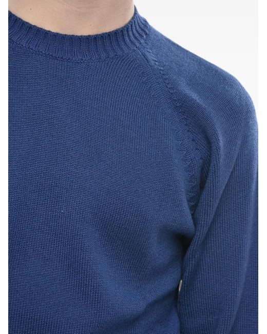 Paolo Pecora Blue Crew Neck Long-Sleeve Sweater for men