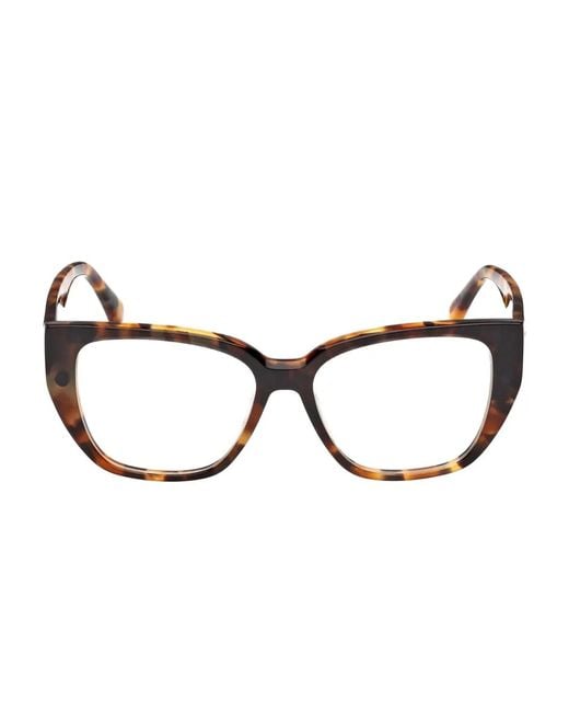 Max Mara Brown Tortoiseshell Clip-On Glasses