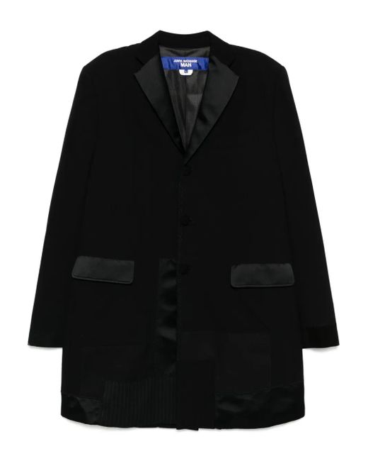 Junya Watanabe Black Patchwork-Design Coat for men