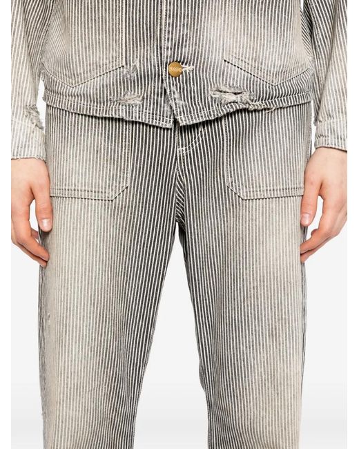 KAMIYA Gray Jean Droit À Rayures for men