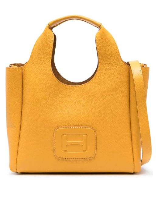 Hogan Orange Medium H-bag Logo-embossed Tote Bag