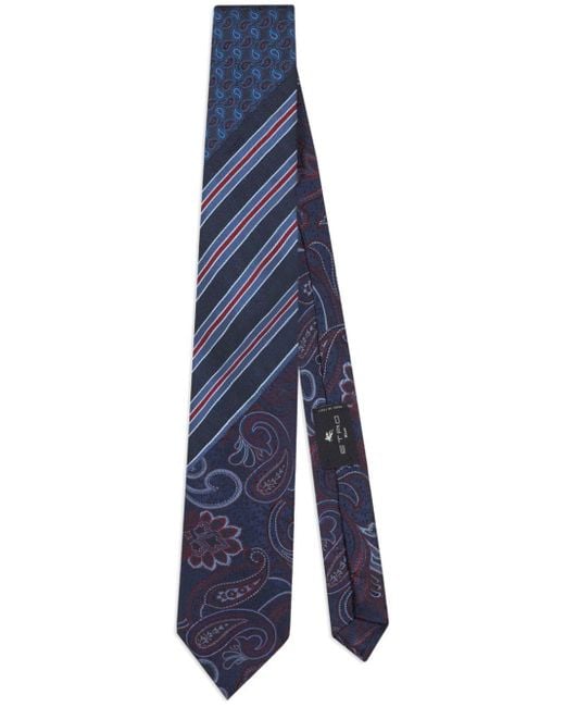 Cravate en soie à motif cachemire en jacquard Etro pour homme en coloris Blue