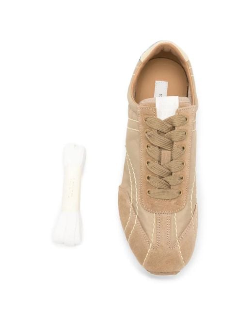 Totême Natural Contrast-Stitch Panelled Sneakers